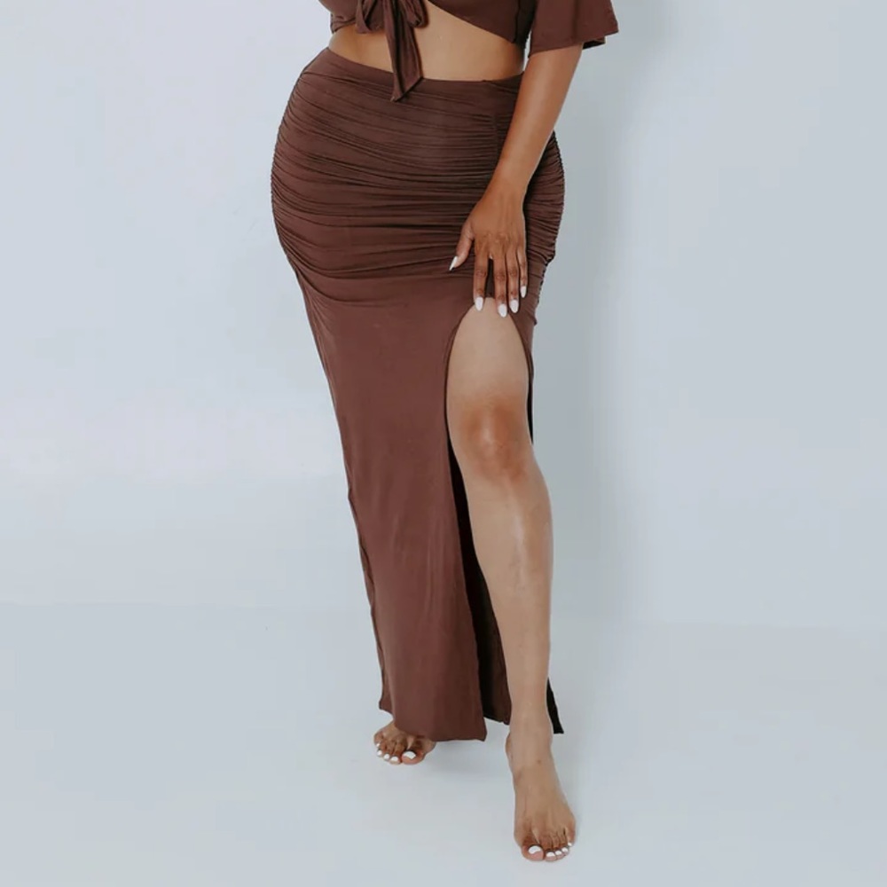 Ruched Maxi Skirt